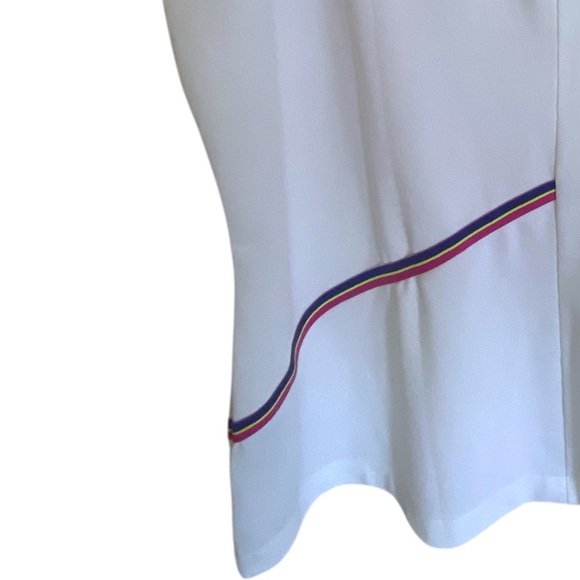 EP PRO SPORT White Polo Collared w/ Pink Green Blue Shirt Detail XL Sporty NWOT - Picture 7 of 10